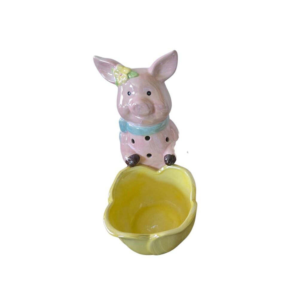 Vintage Light Up Pig Planter 9" X 5" Shiny Ceramic Description